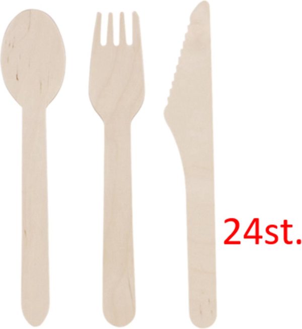 Houten bestek set